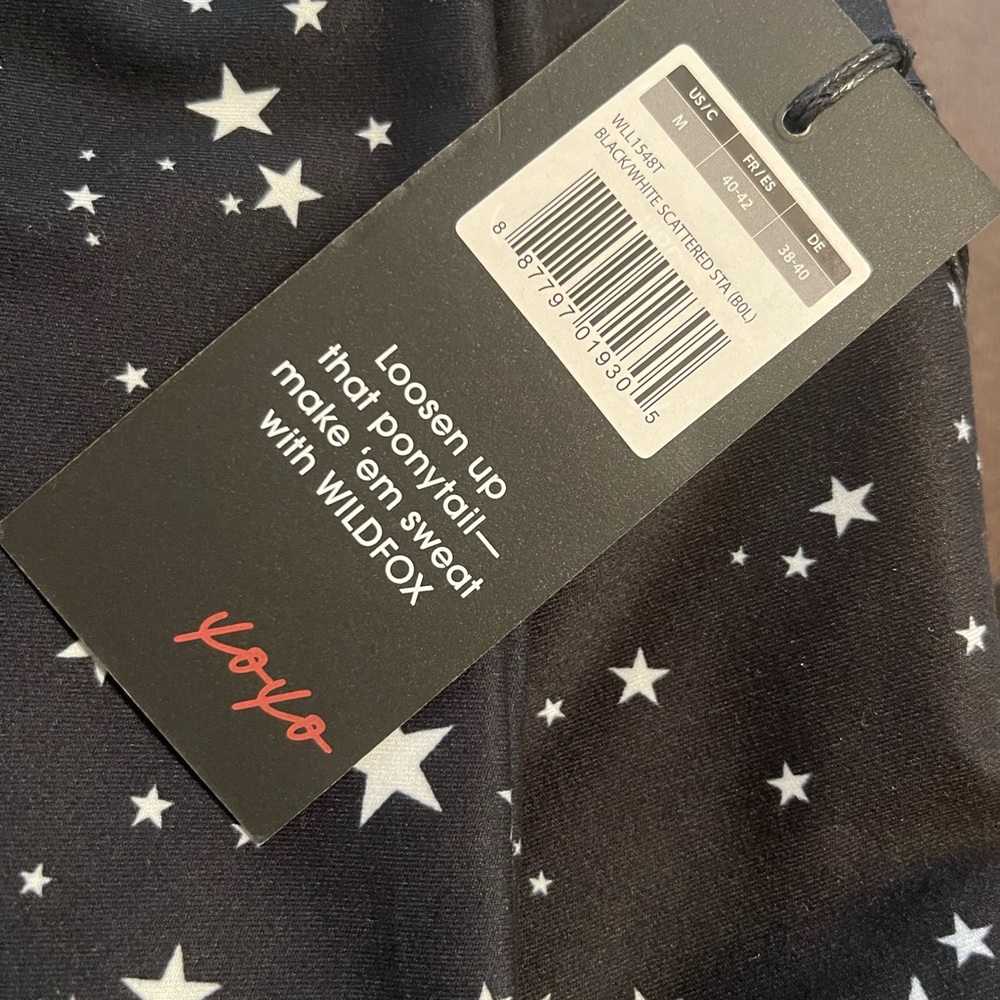Wildfox Women's High Waist/Rise Black White Scattered Stars Printed 7/8 Leggings - Picture 12 of 13
